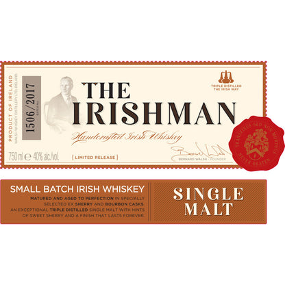 The Irishman Single Malt Irish Whiskey 80 - 750ML - Front Label