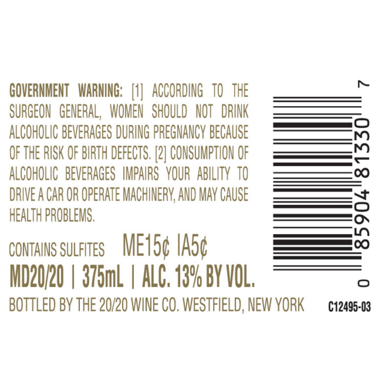 Md 20/20 Red Grape Flavored Wine - 375ML - Back