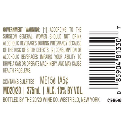 Md 20/20 Red Grape Flavored Wine - 375ML - Back