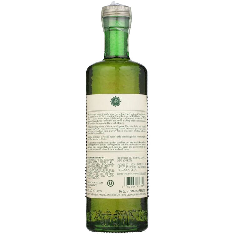 Ancho Reyes Licor De Chile Poblano Verde 80 - 375ML