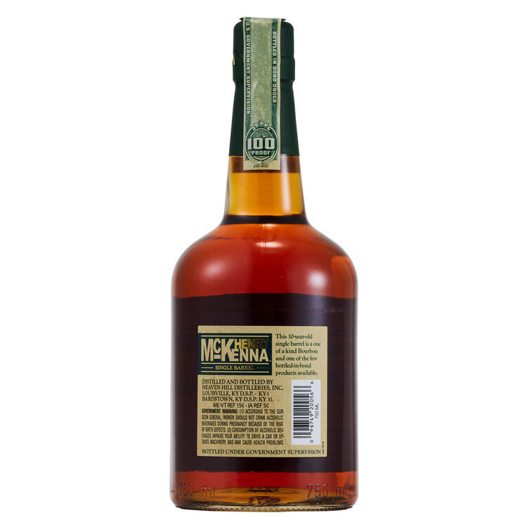 Henry Mckenna Straight Bourbon Single Barrel Bottled In Bond 10 Yr 100 - 750ML - Back