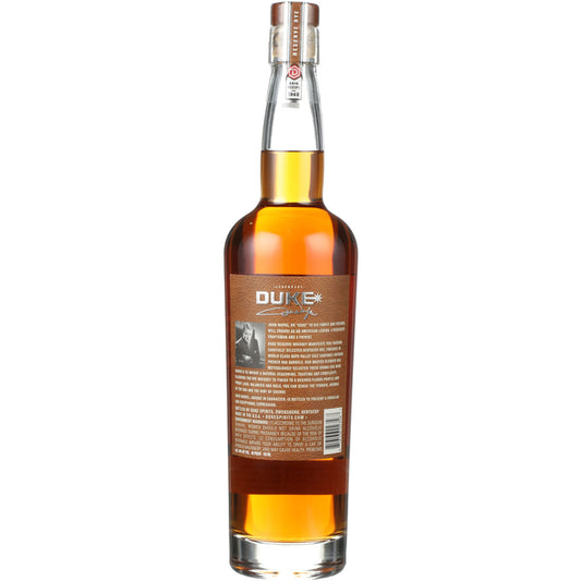 Duke Rye Whiskey Double Barrel Founder's Reserve 98 - 750ML - Back