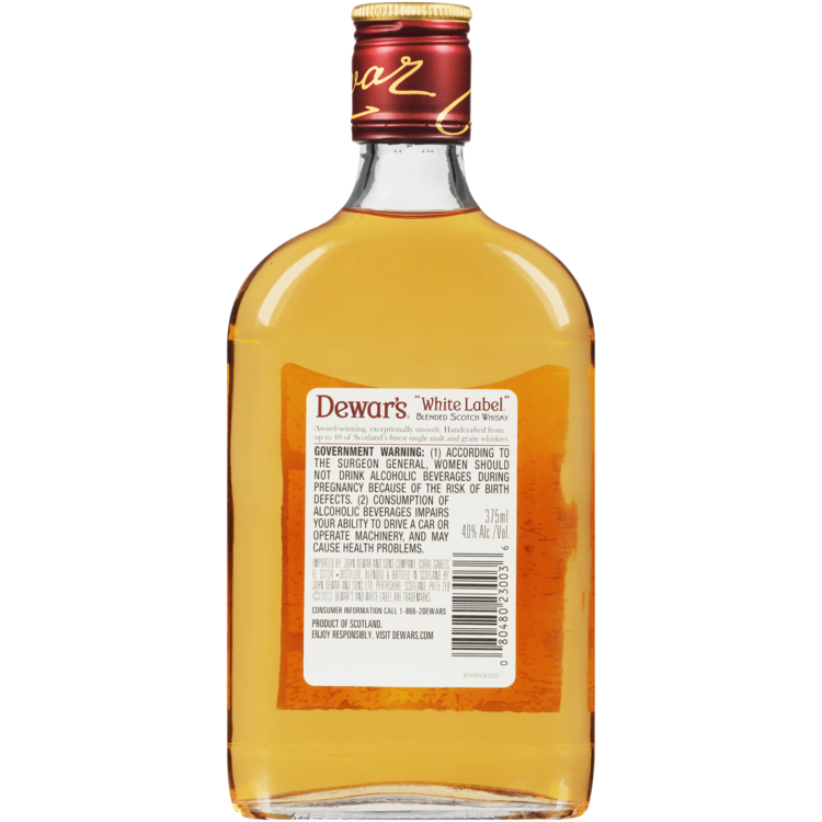 Dewar's Blended Scotch White Label 80 - 375ML - Back