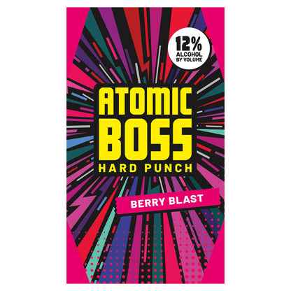 Atomic Boss Hard Punch Berry Blast Wine Based Cocktail - 500ML - Front Label