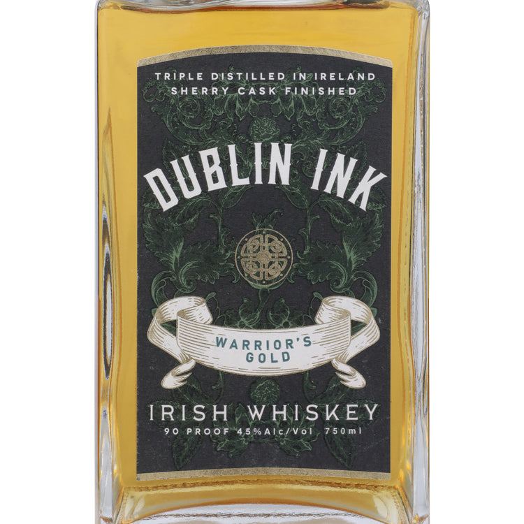 Dublin Ink Irish Whiskey Warrior's Gold Sherry Cask Finished 90 - 750ML - Front Label