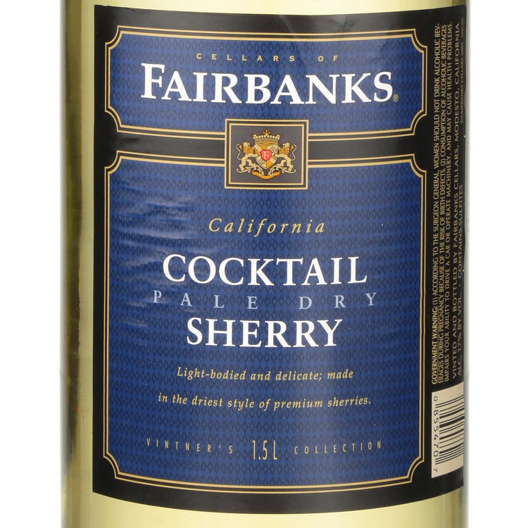 Fairbanks Pale Dry Cocktail Sherry California - 1.5L - Front Label