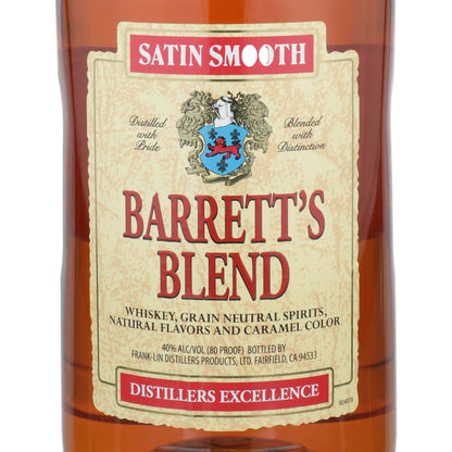 Barrett's Blended American Whiskey 80 - 1.75L - Front Label