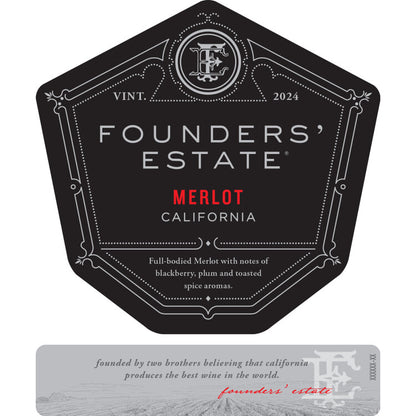Beringer Founders' Estate Merlot California - 750ML - Front Label