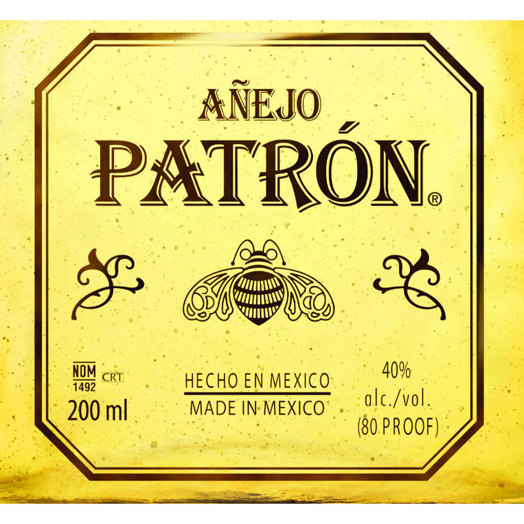 Patron Tequila Anejo 80 - 200ML - Back Label