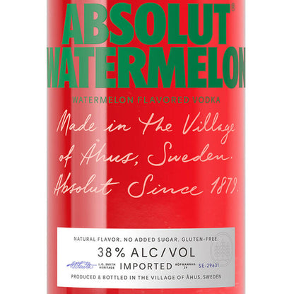 Absolut Watermelon Flavored Vodka 76 - 1.0L - Front Label