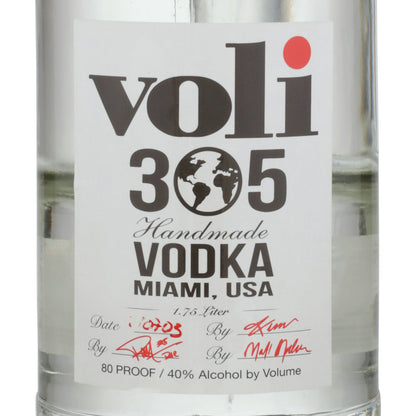 Voli 305 Vodka 80 - 1.75L - Front Label