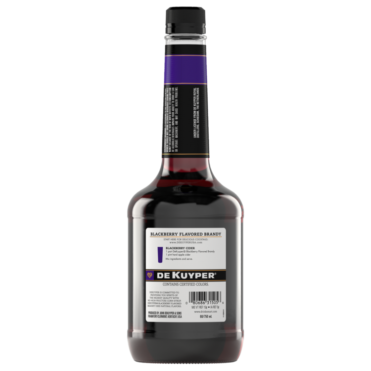 Dekuyper Blackberry Flavored Brandy 60 - 750ML - Back