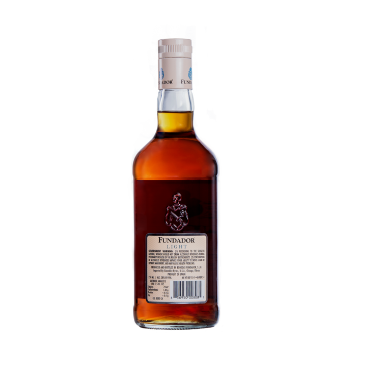 Fundador Brandy De Jerez Light 56 - 750ML - Back
