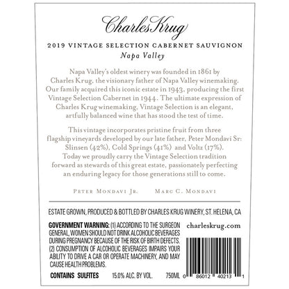 Charles Krug Cabernet Sauvignon Vintage Selection Napa Valley 2019 - 750ML