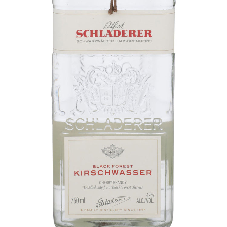Alfred Schladerer Schwarzwalder Kirschwasser Black Forest 84 - 750ML - Front Label