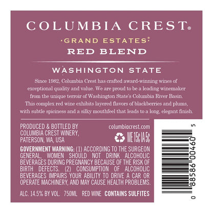 Columbia Crest Red Wine Grand Estates Washington - 750ML