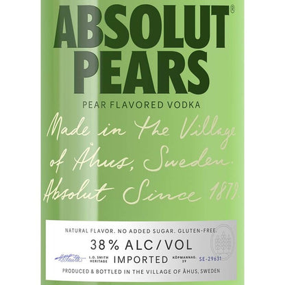 Absolut Pear Flavored Vodka Pears 76 - 750ML