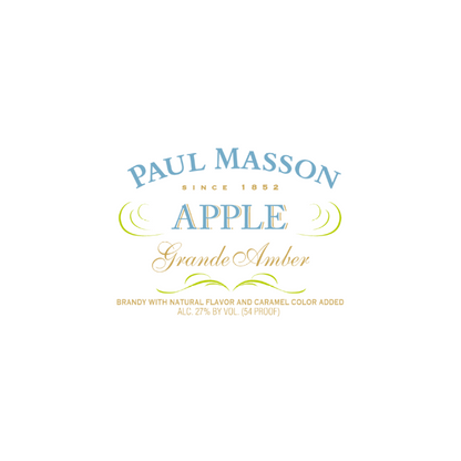 Paul Masson Apple Flavored Brandy Grande Amber 54 - 375ML - Front Label