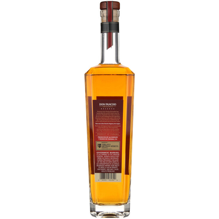 Don Pancho Aged Rum Reserva 8 Yr 80 - 750ML - Back
