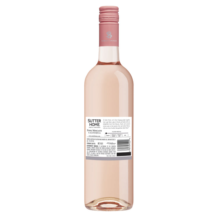 Sutter Home Pink Moscato California - 750ML - Back