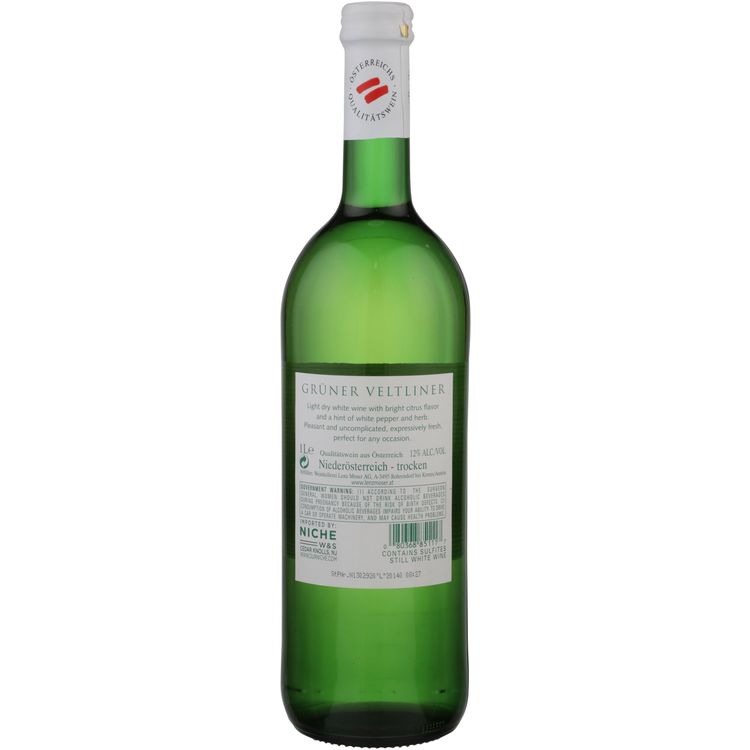 Lenz Moser Gruner Veltliner Heuriger Niederosterreich - 1.0L - Back