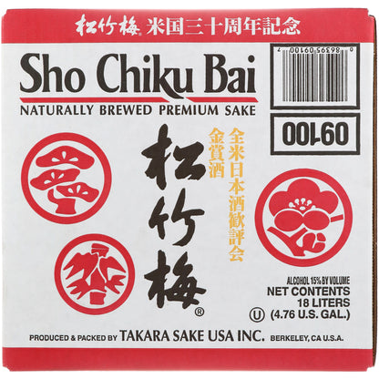 Sho Chiku Bai Junmai Sake - 18.0L - Back