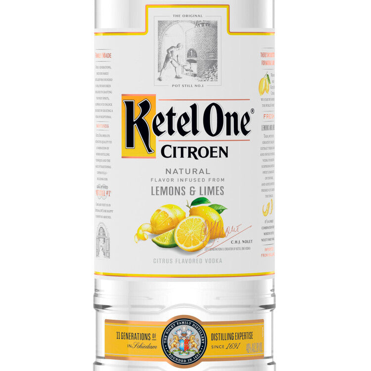 Ketel One Citrus Flavored Vodka Citroen 80 - 1.0L - Front Label
