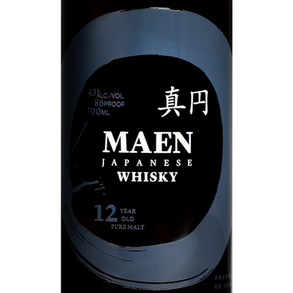 Maen Japanese Whiskey12 Yr 86 - 700ML - Front Label