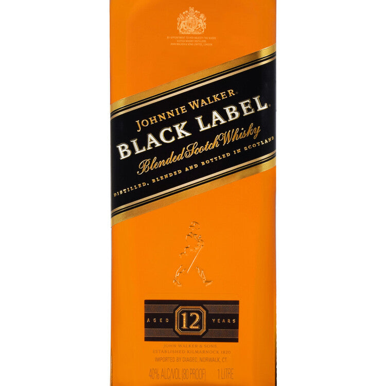 Johnnie Walker Blended Scotch Black Label 12 Yr 80 - 1.0L - Front Label