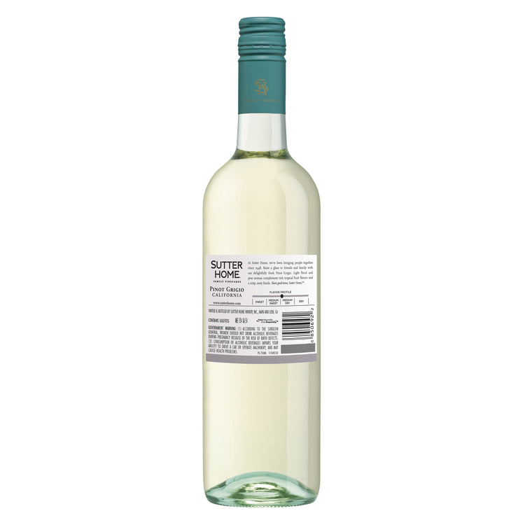 Sutter Home Pinot Grigio California - 750ML - Back