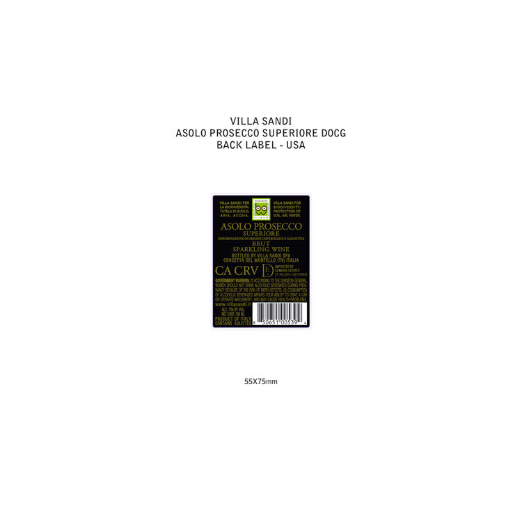 Villa Sandi Asolo Prosecco Superiore Brut - 750ML - Back