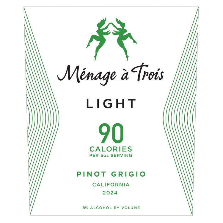 Menage A Trois Pinot Grigio Light California - 750ML - Front Label