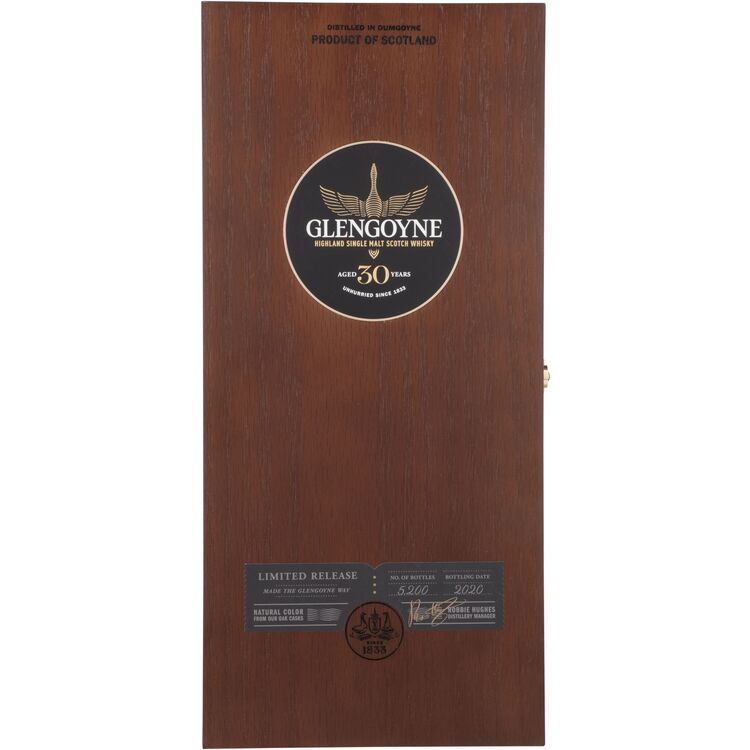 Glengoyne Single Malt Scotch Limited Release 30 Yr 93.6 Wood Box - 750ML - Front