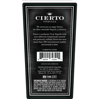 Cierto Tequila Anejo Private Collection 80 - 750ML