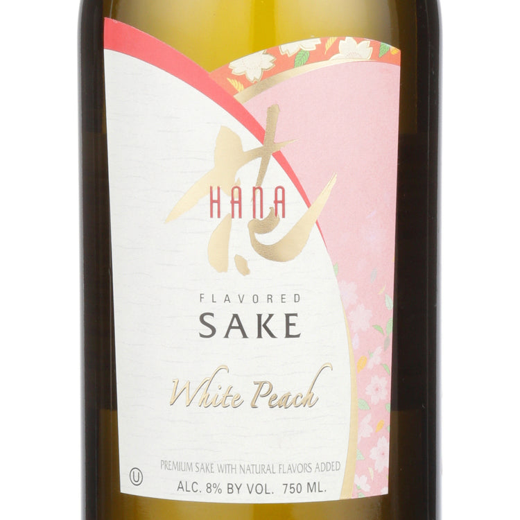 Hana White Peach Flavored Sake - 750ML - Front Label