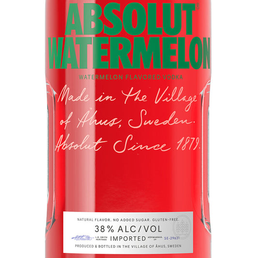 Absolut Watermelon Flavored Vodka 76 - 1.75L - Front Label