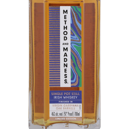 Method And Madness Single Pot Still Irish Whiskey Virgin Garryana Oak - 700ML