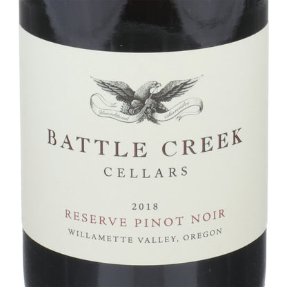 Battle Creek Cellars Pinot Noir Reserve Willamette Valley 2018 - 750ML