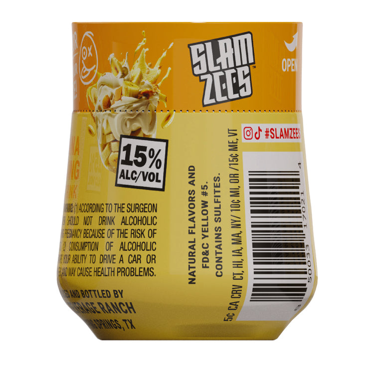 Slamzees Banana Pudding Party Drink Wine Based Cocktail - 187ML - Back