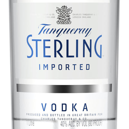 Tanqueray Vodka Sterling 80 - 1.0L - Front Label