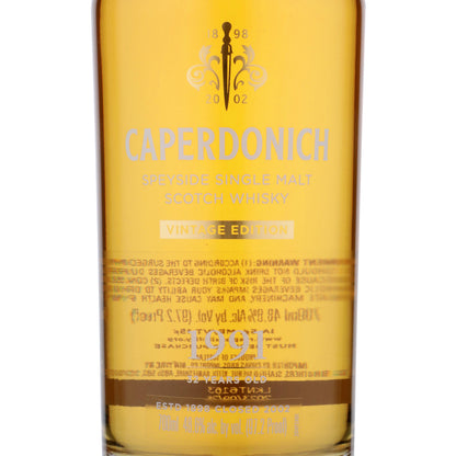 Caperdonich Single Malt Scotch Secret Speyside 1991 32 Yr 97.2 - 700ML - Front Label