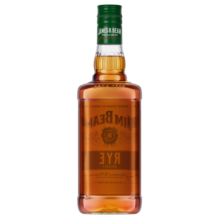Jim Beam Straight Rye Whiskey 80 - 750ML - Back
