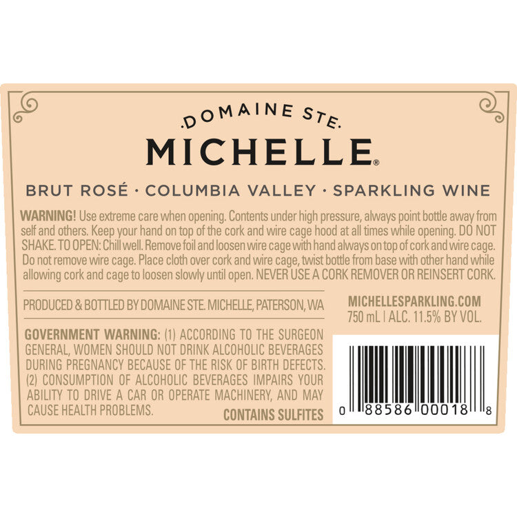 Domaine Ste. Michelle Brut Rose Columbia Valley - 750ML - Back Label