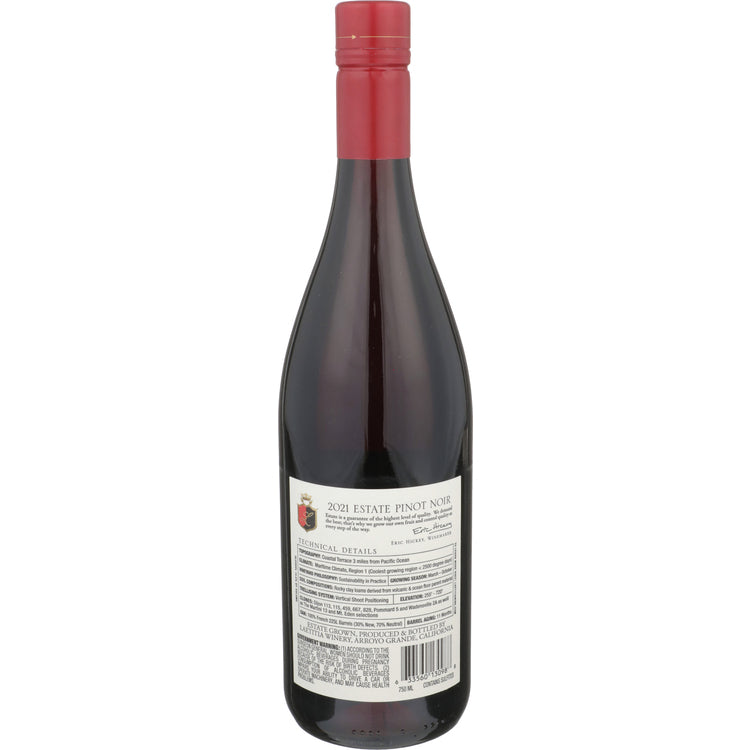 Laetitia Pinot Noir Estate San Luis Obispo Coast 2022 - 750ML - Back