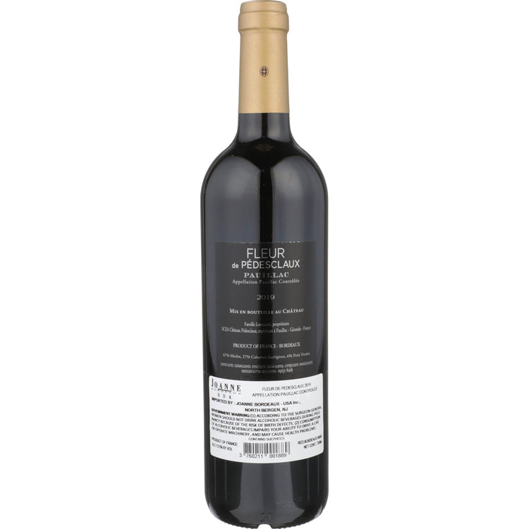 Fleur De Pedesclaux Pauillac 2019 - 750ML - Back