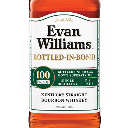 Evan Williams Straight Bourbon White Label Bottled In Bond 100 - 1.0L - Front Label