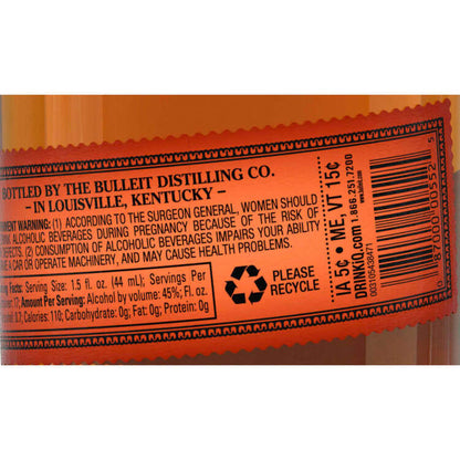 Bulleit Straight Bourbon Frontier Whiskey 6 Yr 90 - 750ML - Back Label