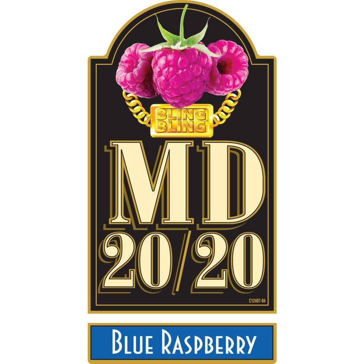 Md 20/20 Blue Raspberry Flavored Wine - 750ML - Front Label