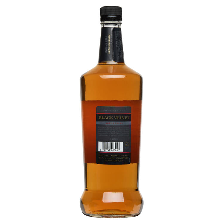 Black Velvet Canadian Whisky 3 Yr 80 - 1.0L - Back