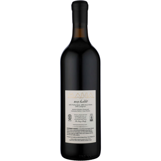 Maha Red Wine Backlit Maha Estate Vineyard Adelaida District Paso Robl - 750ML - Back